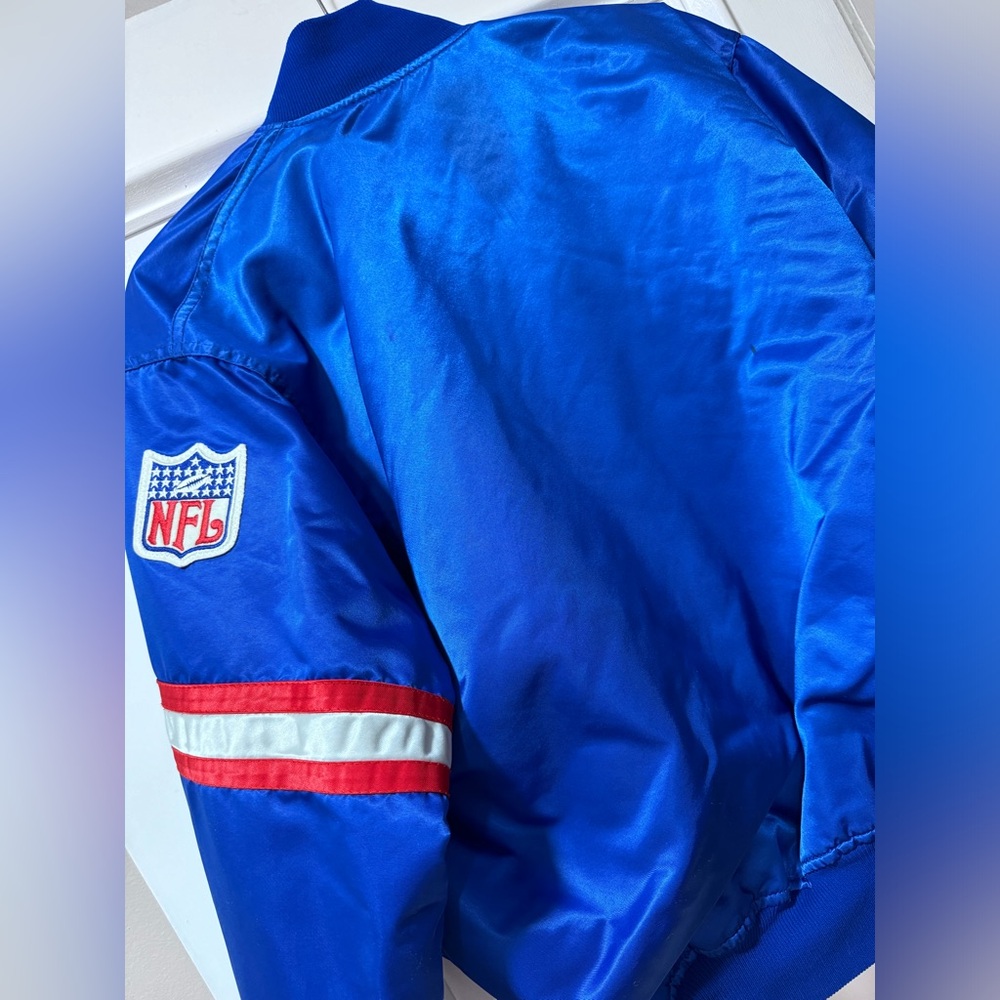NFL OFFICIAL Queen City Vintage Buffalo Bills Satin NFL Bomber Jacket • LARGE - Picture 4 of 12